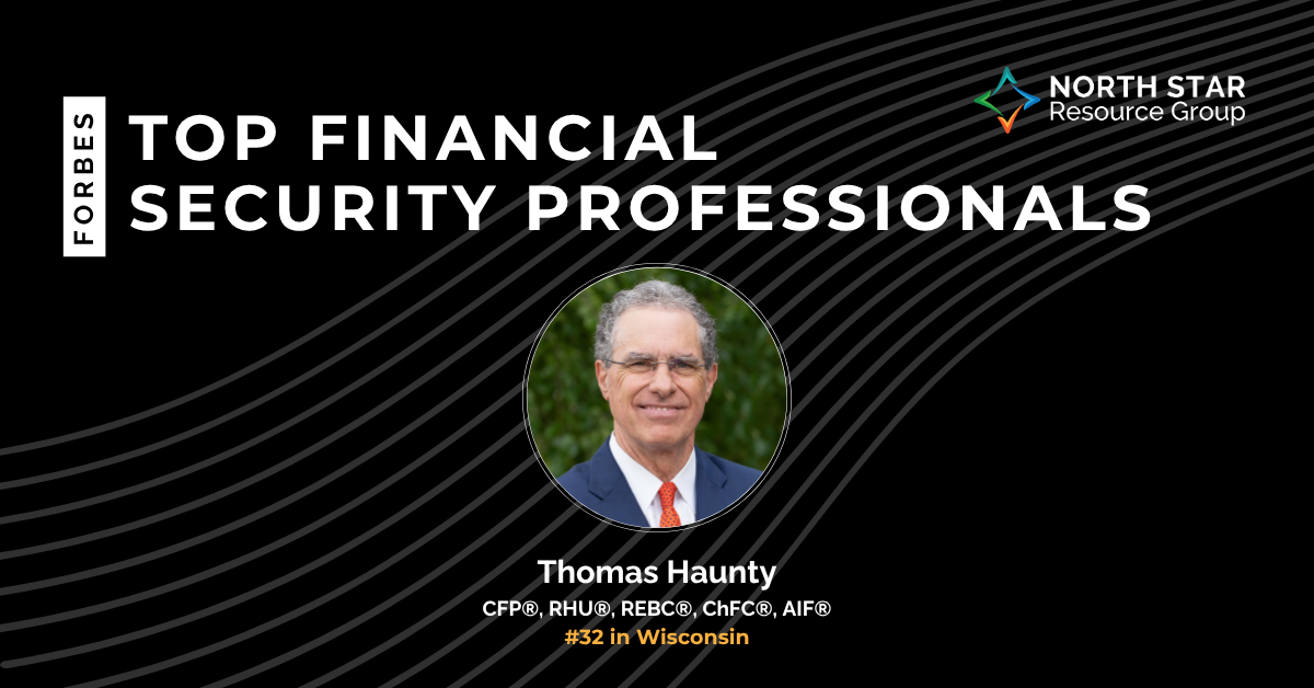 Banner for Forbes Top Financial Security Professionals with a circular headshot of a man in a suit on a dark background with curved lines and white text.